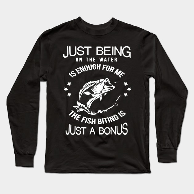 the fish bitting is just a bonus Long Sleeve T-Shirt by amillustrated